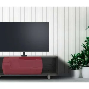 Meubles TV / Vidéo Kairos Easy Ke130 Corp En Chêne Gris, Verre Gris Clair a Prix Discount 10