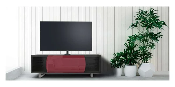 Meubles TV / Vidéo Kairos Easy Ke130 Corp En Chêne Gris, Verre Gris Clair a Prix Discount 4