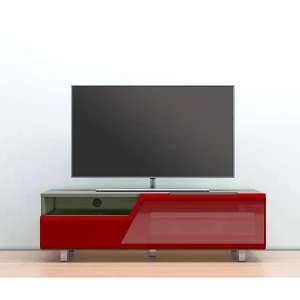 Meubles TV / Vidéo Kairos Side Ks160 Corp En Orme Foncé, Verre Rouge achat pas cher 11