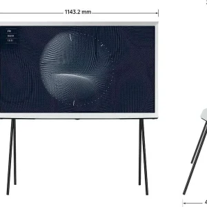 Retour gratuit en magasin. Téléviseurs Samsung The Serif Blanc Qled 50″ 2022 31