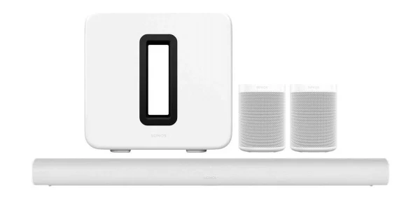 Compositions Home Cinéma Sonos Pack Arc + 2 X One Sl + Sub Gen 3 Blanc site en ligne 1