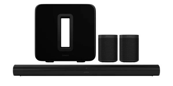 soldes de Noël Compositions Home Cinéma Sonos Pack Arc + 2 X One Sl + Sub Gen 3 Noir 1